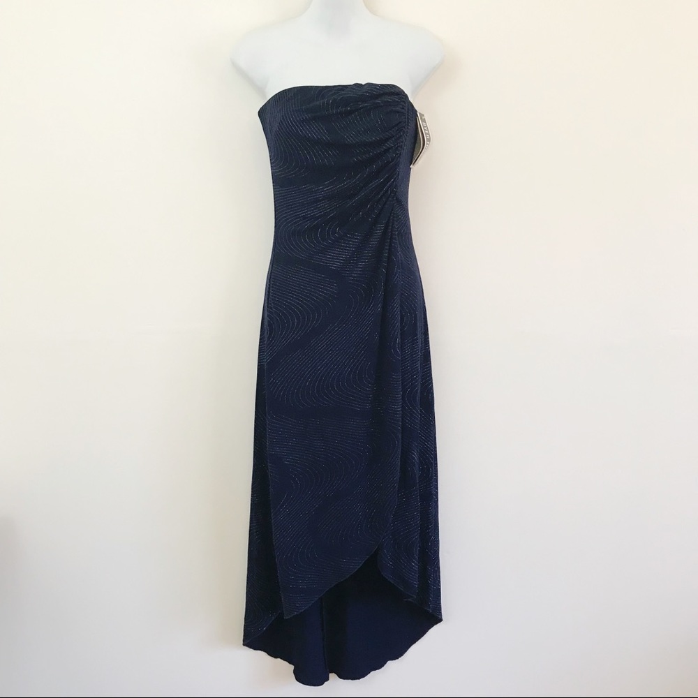 NWT Strapless Blue Formal Dress Size Small